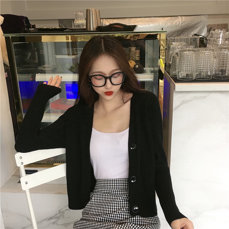 Áo khoác mỏng cổ chữ V dáng rộng xinh xắn thời trang xuân thu dành cho nữ | BigBuy360 - bigbuy360.vn