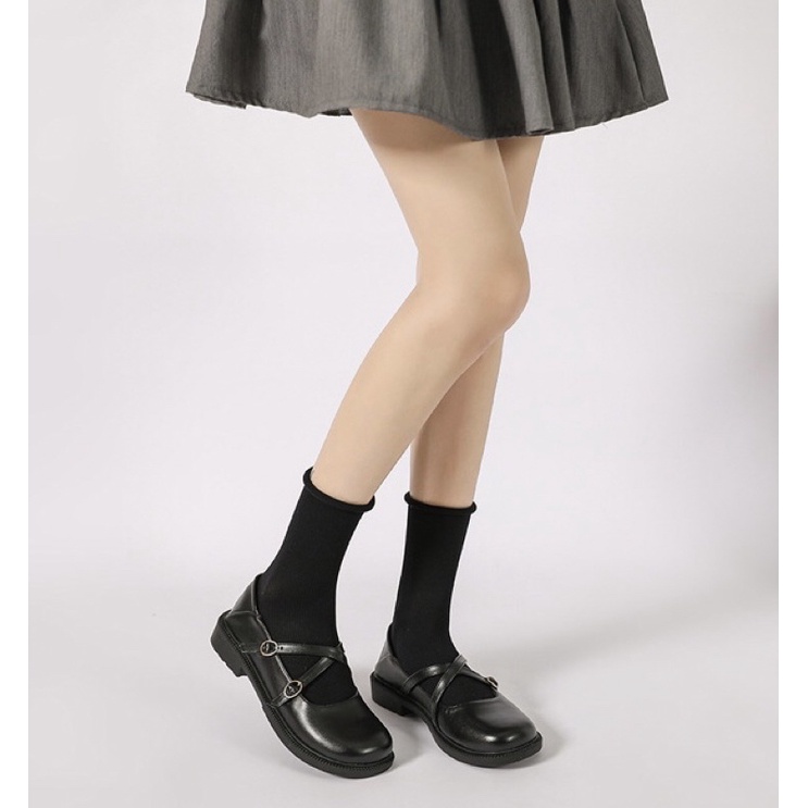 Giày marry jane cài chéo 628-2 QCCC đế 3cm [ Wood shoes ]