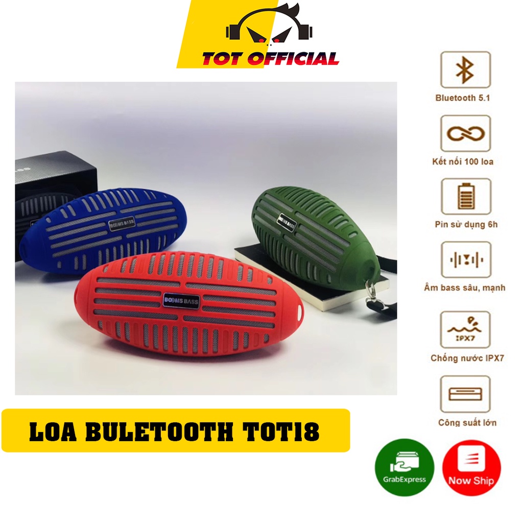 Loa bluetooth BoomBass TOT18 Công suất 30W Nghe nhạc 5-6h BASS CĂNG,loa Bluetooth ÂM THANH SỐNG ĐỘNG cho Vinahouse,