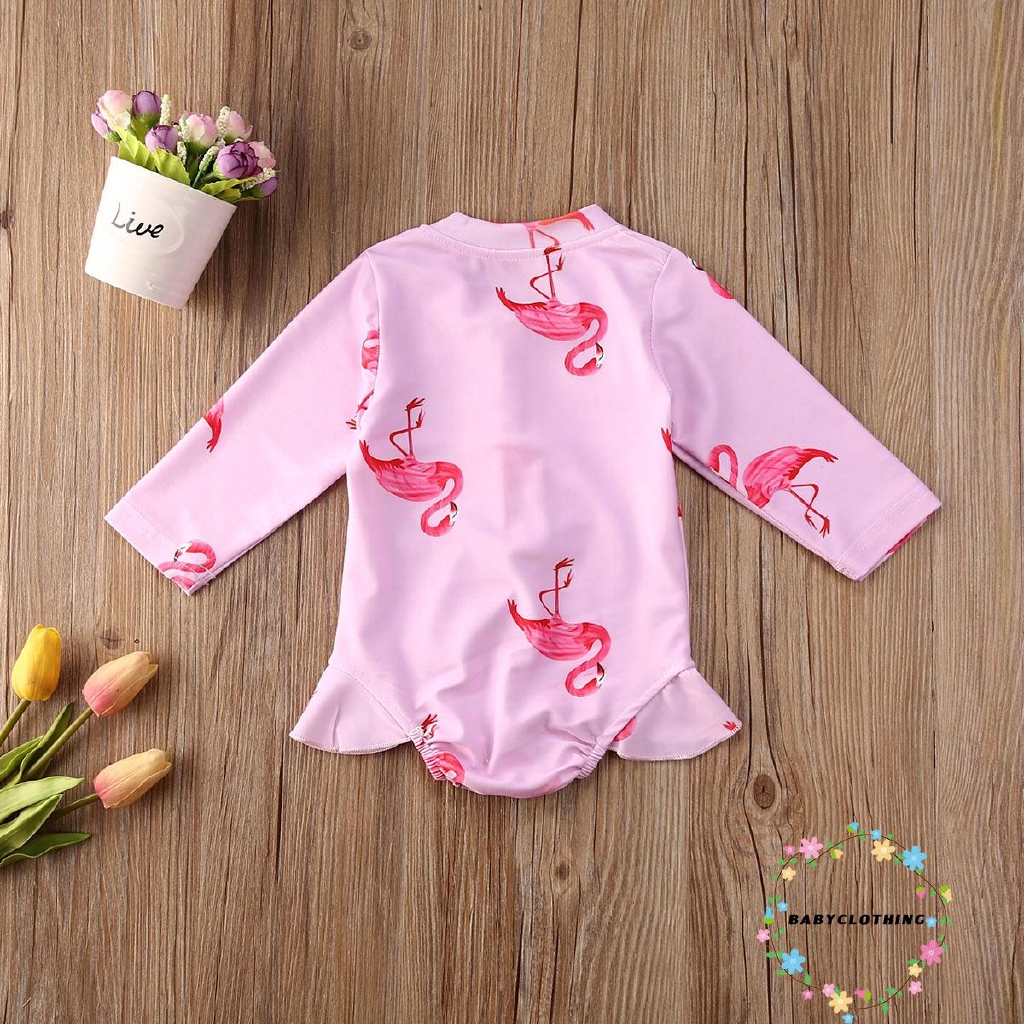 Bộ Đồ Bơi Một Mảnh Cổ Tròn In Hoa Dễ Thương Cho Bé Gái