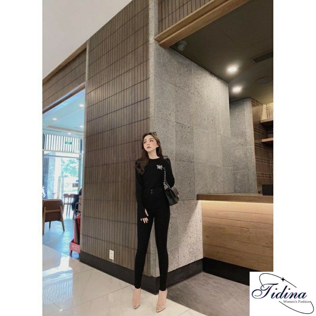 Quần Legging Cạp Cao TIDINA Quần Legging Nữ dáng dài cạp cao 2 khuy năng động trẻ trung phù hợp mọi phong cách