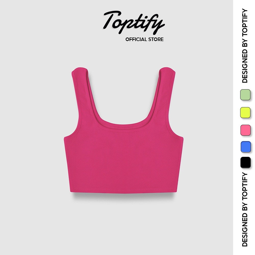 Áo croptop nữ, ba lỗ hai dây bản to TOPTIFY chất thun bo gân co giãn Blow Your Mind Top AC220