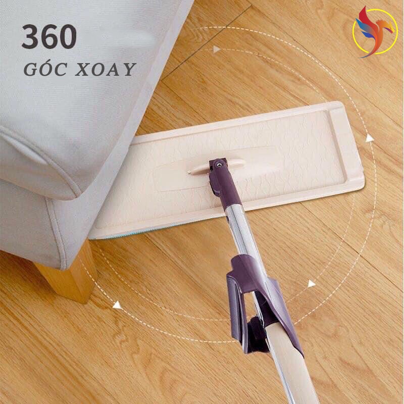 Cây lau nhà tự vắt phẳng thông minh xoay 360 độ ( Có Sẵn 2 Bông Lau)