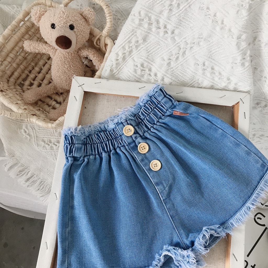 Quần Short Jeans Giả Váy Thời Trang Cho Bé Gái Hàng Quảng Châu Cao Câp