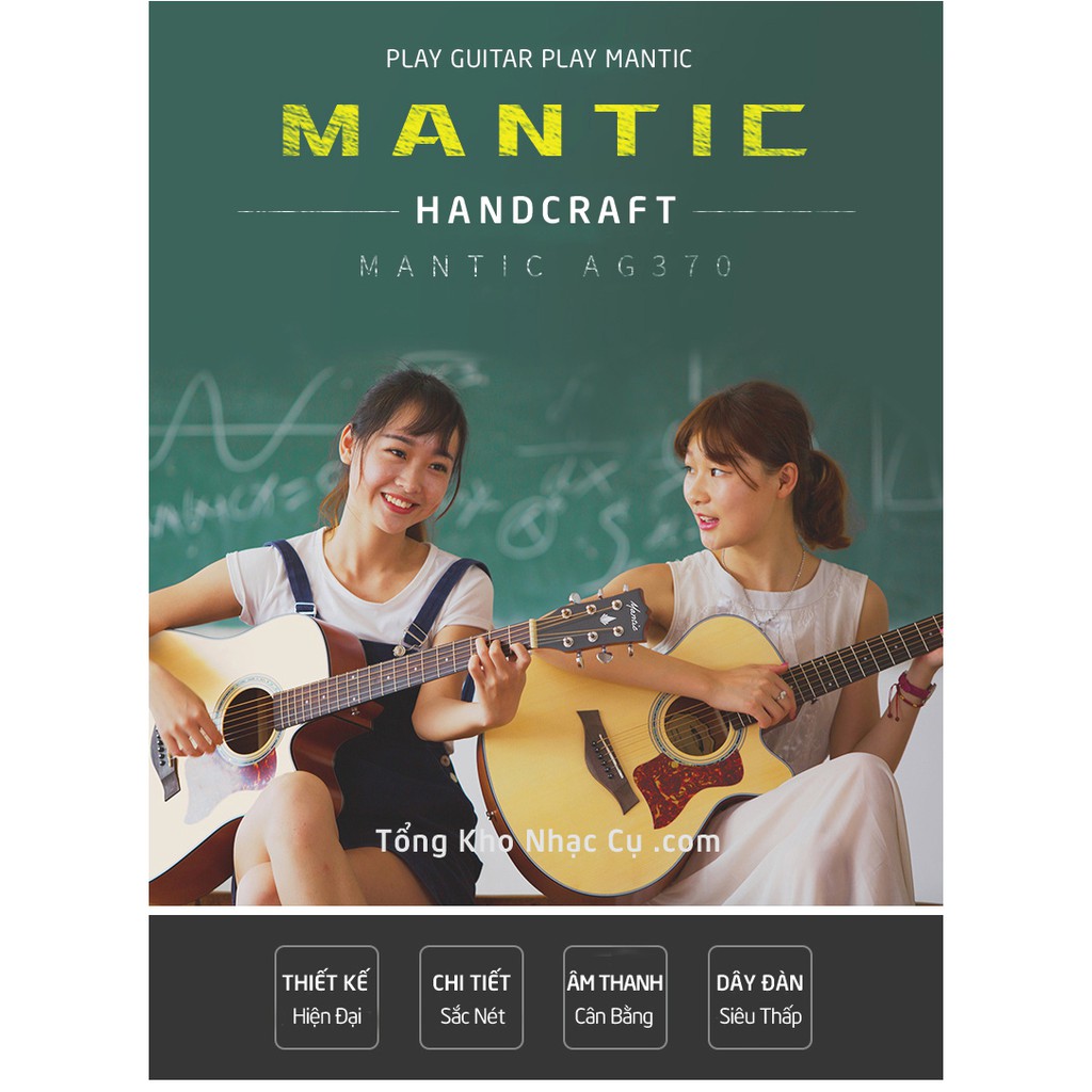 Đàn Guitar Acoustic Mantic AG370C(tặng full phụ kiện + bảo hành 1 năm)