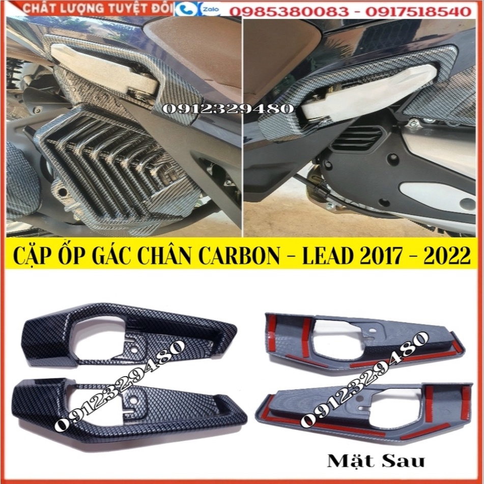 [Lead 2022 - Lead 2023] Cặp Ốp Gác Chân Carbon Gắn Honda Lead 2017 - 2023 Hàng Artistar xịn
