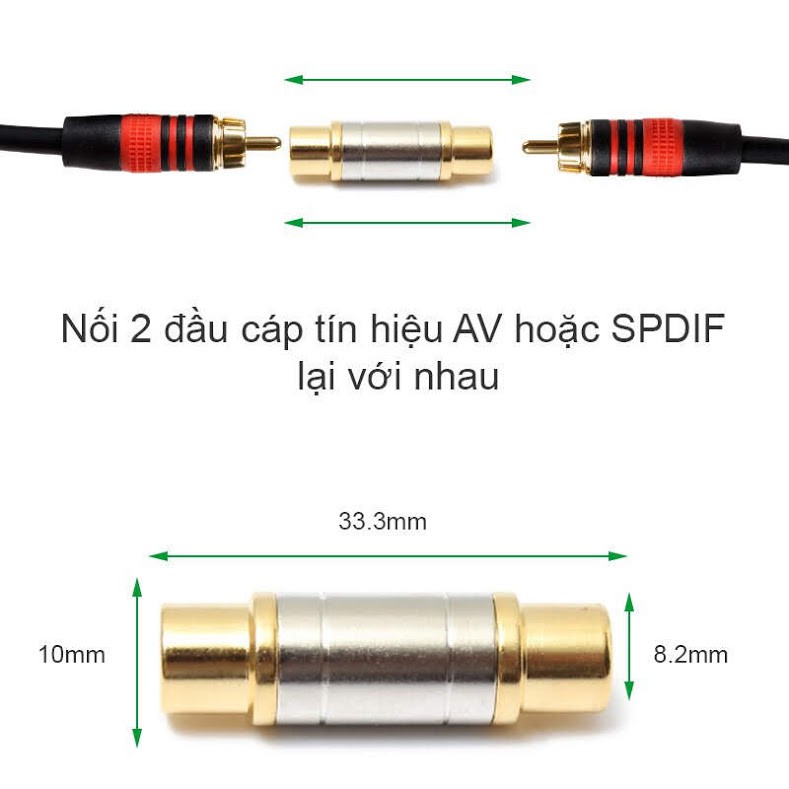 Jack nối 2 đầu hoa sen, Jack 2 đầu av