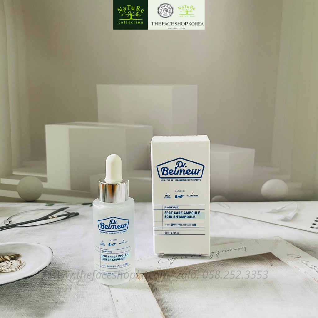 Serum dưỡng cho da mụn nhạy cảm The Face Shop Dr Belmeur Clarifying Spot Care Ampoule 22 ml