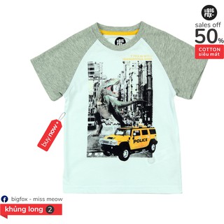 Áo thun cho bé trai BIGFOX, áo phông cộc tay trẻ em mặc nhà in hình vui nhộn, quần áo trẻ em chất cotton