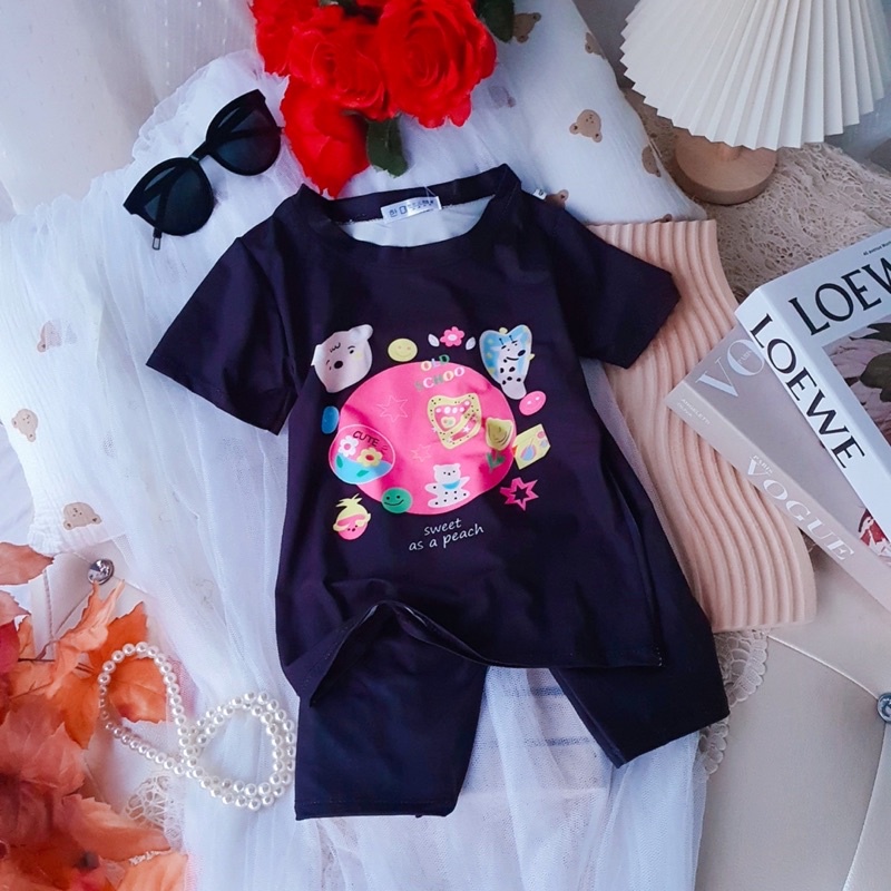 Đồ bộ cho bé gái 16-32kg chất lạnh siêu đẹp co dãn 4 chiều