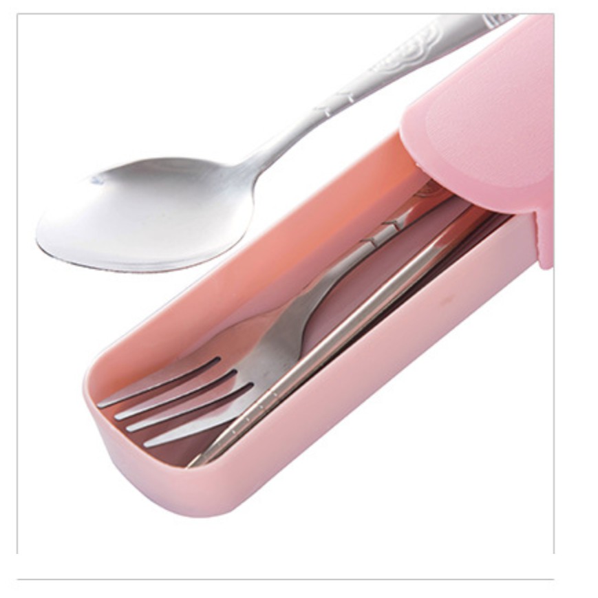 Bộ 3 (Muỗng Đũa Nĩa ixon) có hộp đựng dành cho văn phòng hoặc đi du lịch tiện dụng - BSPK87