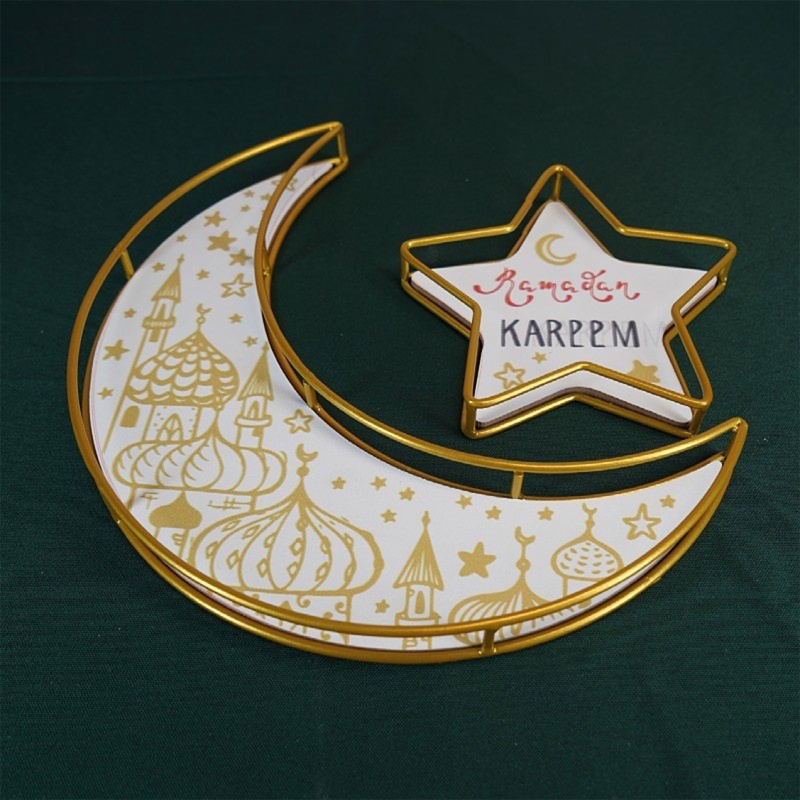 Khay Đựng Món Tráng Miệng Hình Trăng Sao Phong Cách Ramadan