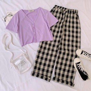 set croptop mix caro pants