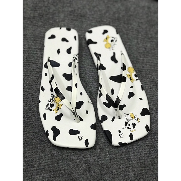 DÉP KẸP BÒ SỮA, DÉP KẸP MŨI VUÔNG IN HOẠT HÌNH