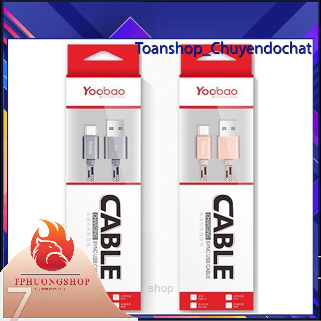 ✪CHÍNH HÃNG✪ Cáp lightning Yoobao YB-422 Bọc dù - Dài 1M