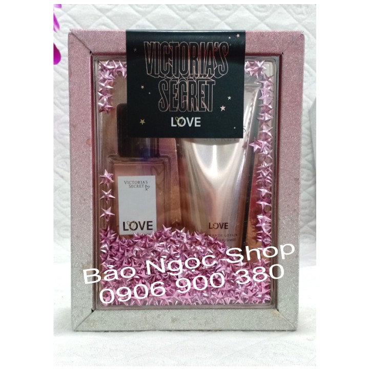 Set Xịt Thơm Nước Hoa Victoria’s Secret Love -75ml + Dưỡng Thể Nước Hoa 100ml