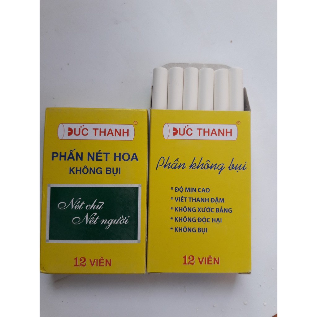 Hộp 12 viên Bút phấn trắng không bụi Đức Thanh