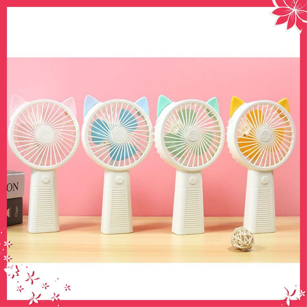 [Siêu Sale] Quạt Mini tích điện cầm tay và để bàn hình tai Mèo