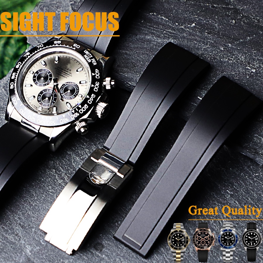 20mm 21mm Watch Band for Rolex Strap Daytona Sky-dweller Oysterflex Rubber Strap Explorer ii Submariner Yacht-Master Sky Dweller GMT ii Deep Sea Dweller Ghost King Rubber Bracelets