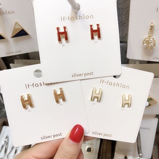 Bông Tai Hình Chữ H Phong Cách Hàn Quốc