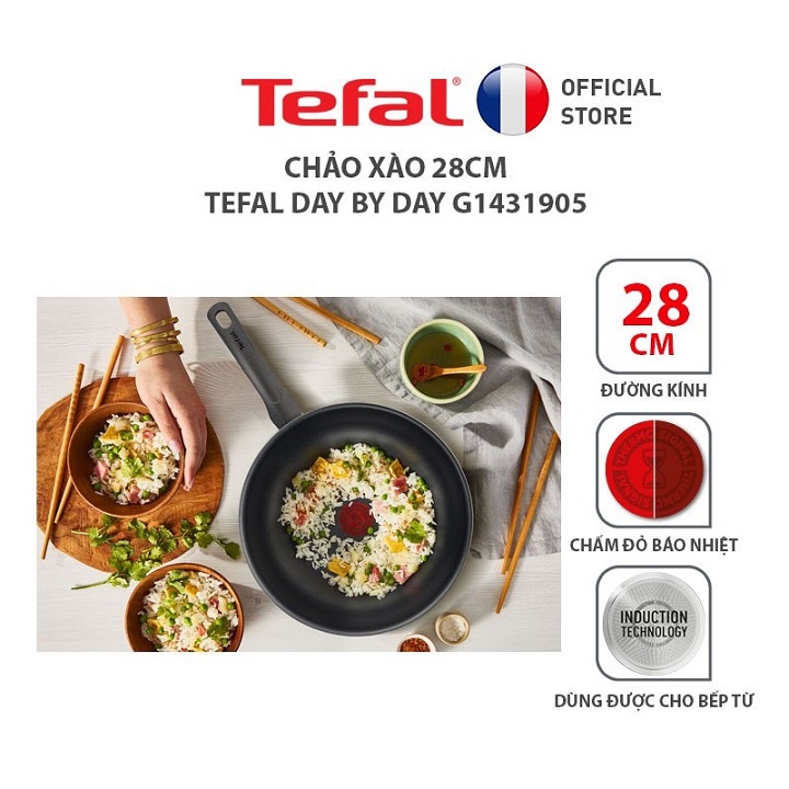 Chảo xào Tefal Day By Day 26cm G1437705, 28cm  G1431905.