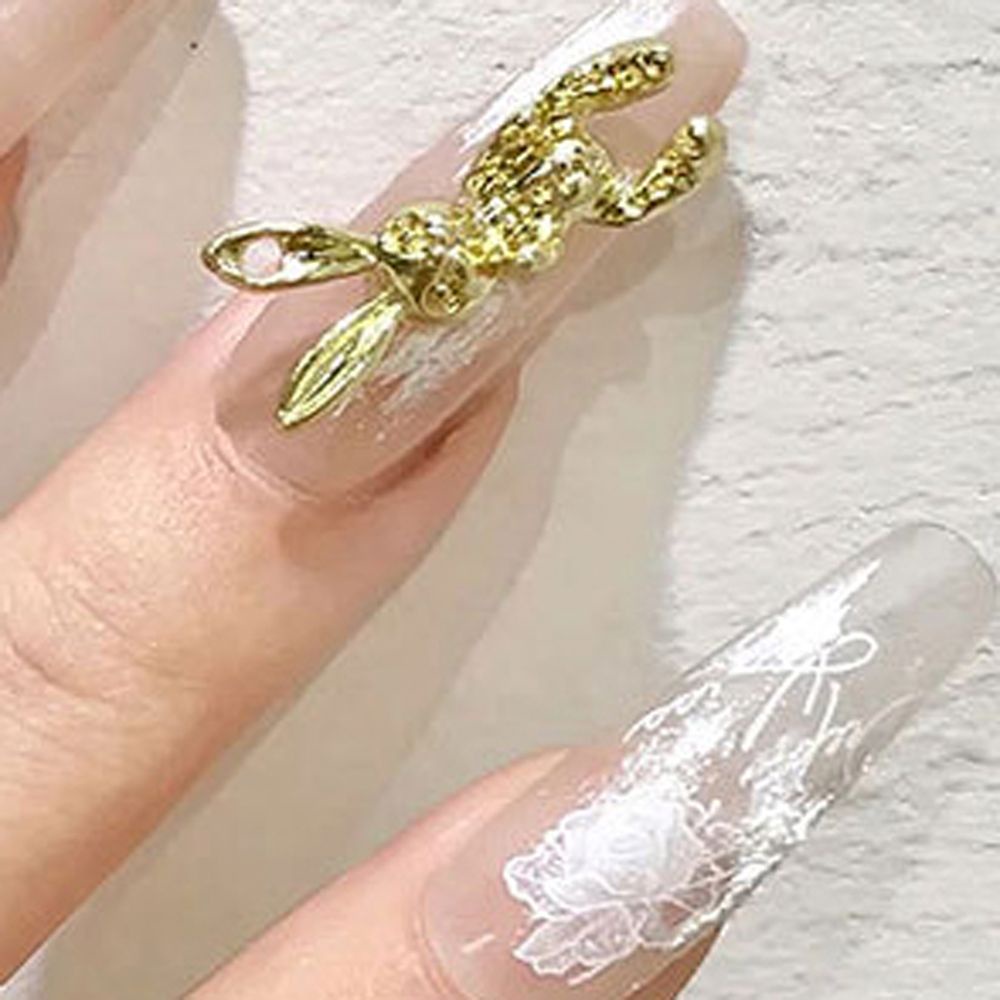 Phụ kiện trang trí móng tay nghệ thuật hình thỏ/ trái tim/ nơ/ gấu 3d thời trang Nhật Bản cho nữ
