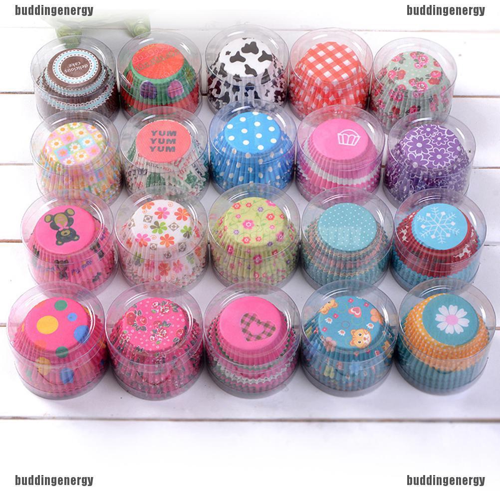 Bộ 100 Khuôn Giấy Dùng Làm Bánh cupcake Họa Tiết Dễ Thương