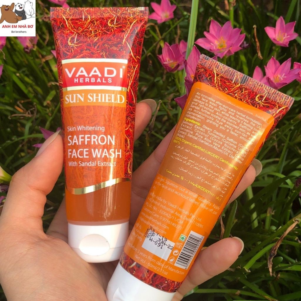 Sữa Rửa Mặt Saffron Vaadi Herbals 60ml - Chính Hãng Từ Nhụy Hoa Nghệ Tây