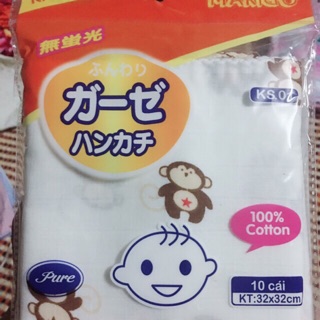 Gói 10 chiếc khăn sữa Marigo 2 lớp