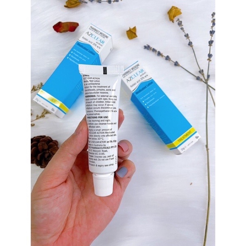 Kem dưỡng giảm mụn mờ thâm Azclear Azelaic 20% tube 25g