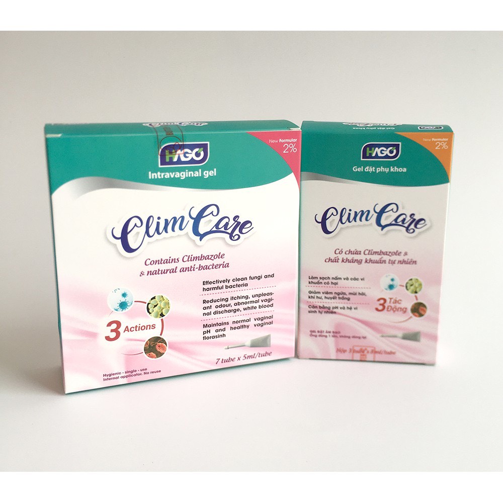 Gel Climcare Hago Gel Đặt Phụ Khoa Giúp Ngừa Nấm, Ngừa Sưng, Giảm Khí Hư, Huyết Trắng, Giảm Ngứa, Đau Rát