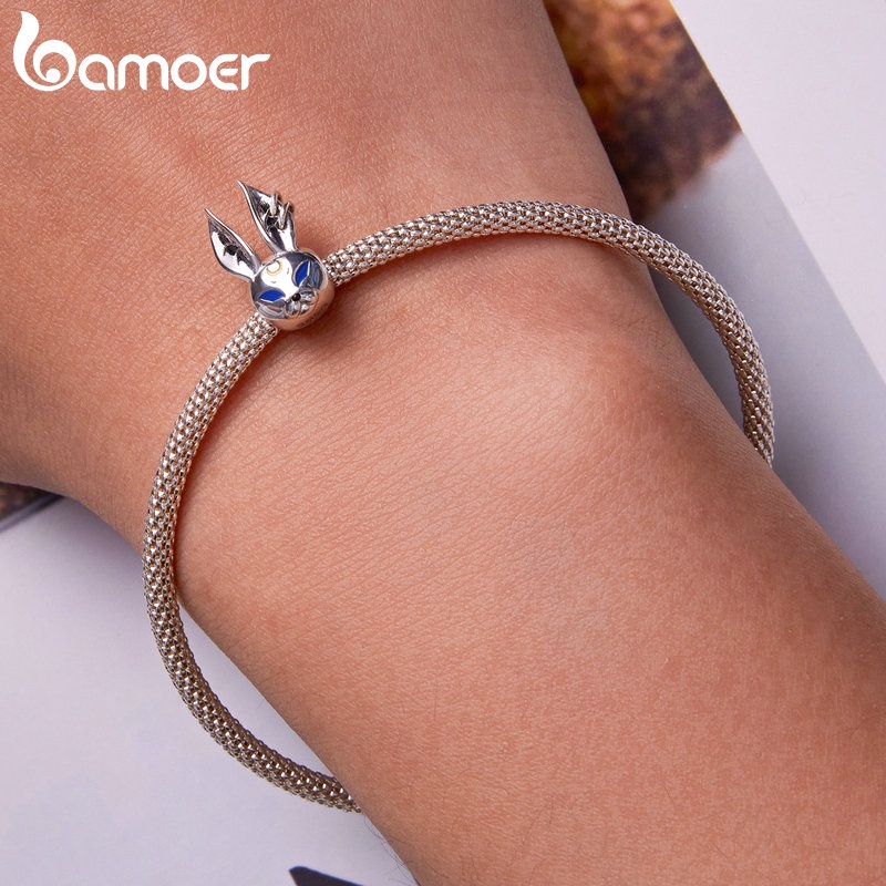 Mặt dây BAMOER bằng Bạc 925 đính hạt phong cách punk cổ điển cho nữ