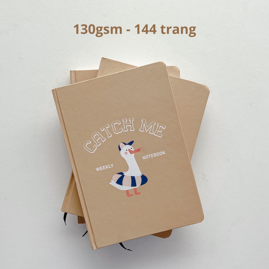 Sổ kế hoạch tuần A5 weekly planner 130gsm Crabit x Kuchi - Great like Goose - Ngỗng be