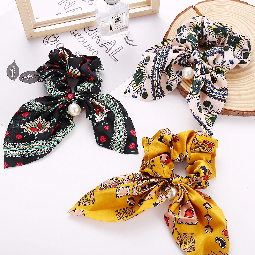 Dây buộc tóc AY đính ngọc trai xinh xắn cho nữ