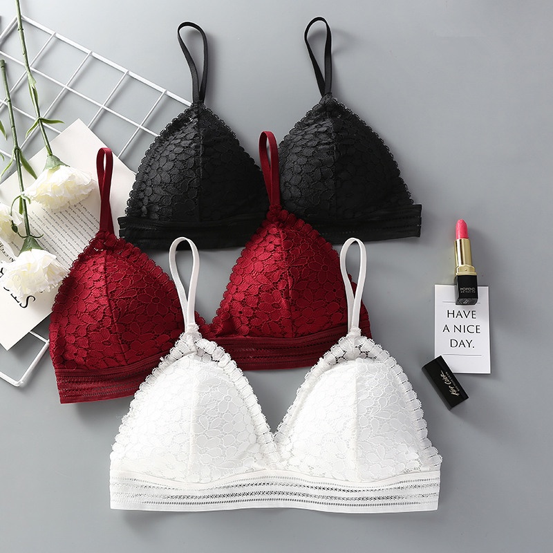 Áo bra nữ 2 dây ren hoa, cài sau mút mỏng tháo rời, quyến rũ mang siêu nhẹ HLBOUTIQUE B7313