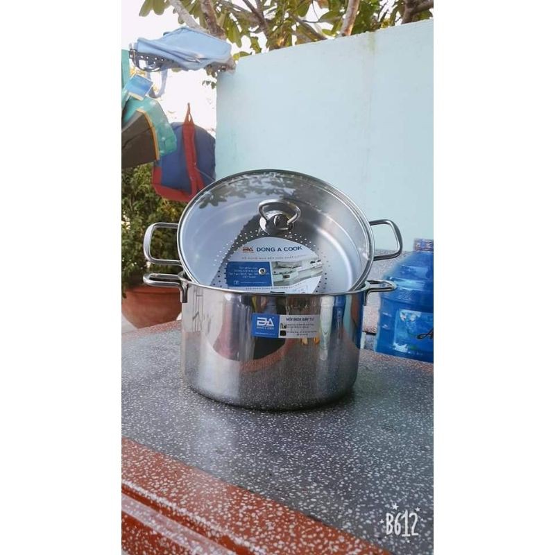 bộ nồi xửng inox đông á size 28cm