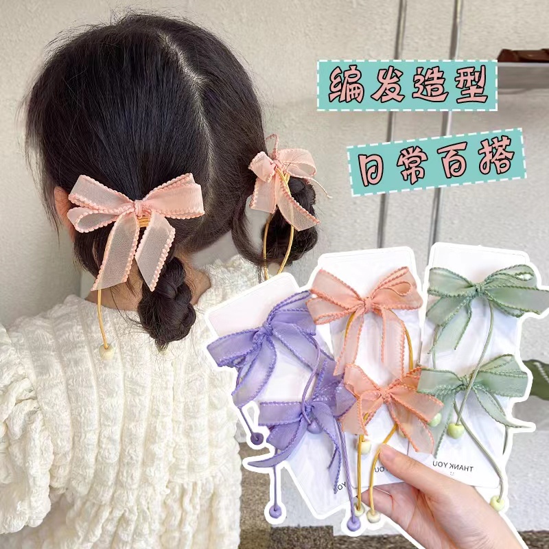 Dây Cột Tóc Đính Nơ Kiểu Công Chúa Dễ Thương Cho Bé Gái