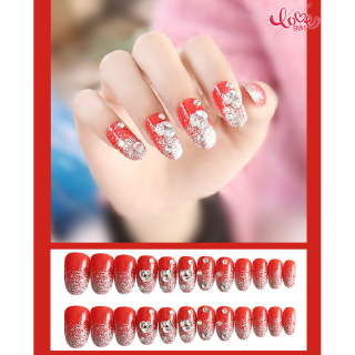 Set 24 Móng Tay Giả Đính Đá Lấp Lánh Cho Nữ