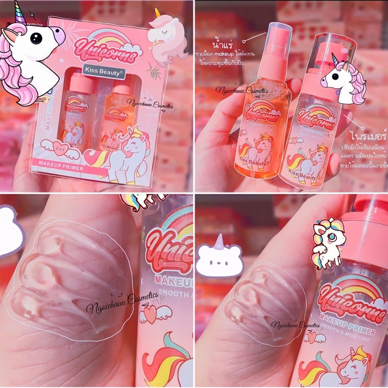 BỘ ĐÔI KEM LÓT VÀ XỊT KHOÁNG UNICORN KISSBEAUTY | BigBuy360 - bigbuy360.vn