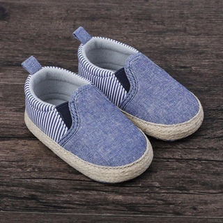 Giày lười kẻ sọc cho bé trai từ 0-18 tháng tuổi 03684