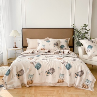 Set chăn ga gối Tencel (chăn chần hè)
