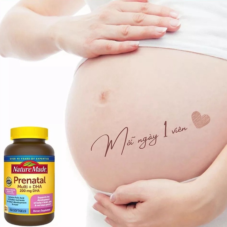 Vitamin tổng hợp cho bà bầu Nature Made Prenatal Multi + DHA - Vitamin của Mỹ, 150 viên Healthy Care Extaste