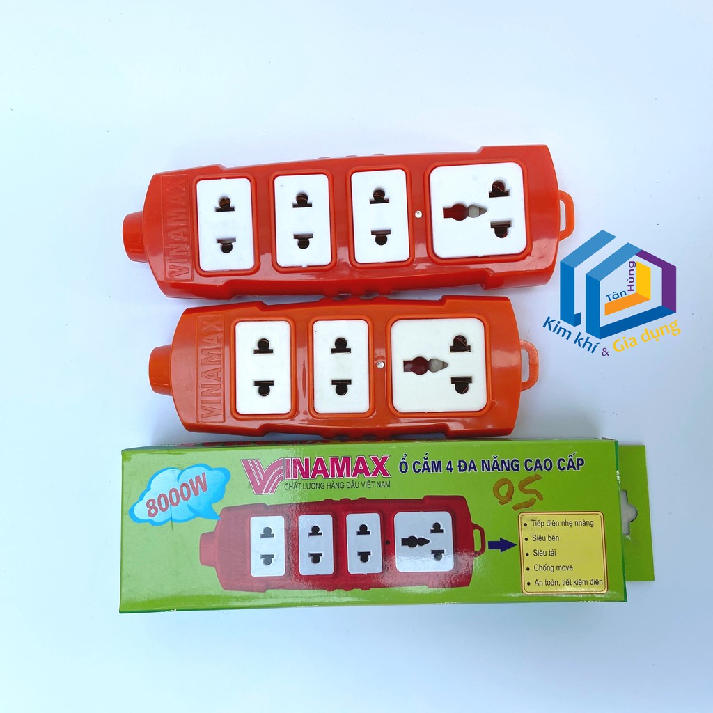 Ổ cắm rời siêu chịu tải 8000W - VINAMAX 3 cửa cắm / 4 cửa cắm