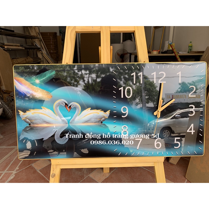 Tranh đồng hồ treo tường tráng gương 3d cao cấp ❤️Giá xưởng❤️ Tranh trang trí decor, kèm pin đinh treo không cần khoan