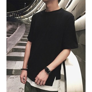 Áo thun phối layer đen trắng Simple Black White cực chất - QVAS001