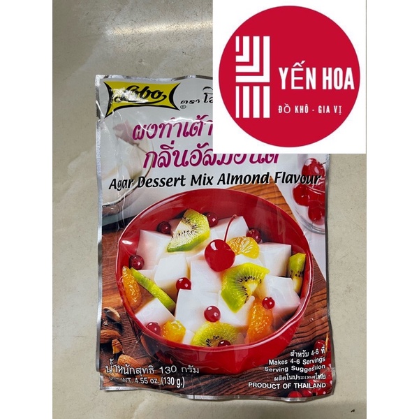 1 Gói Bột Rau Câu Hạnh Nhân LoBo 130g - Mẫu Mới ( Date 2024 )