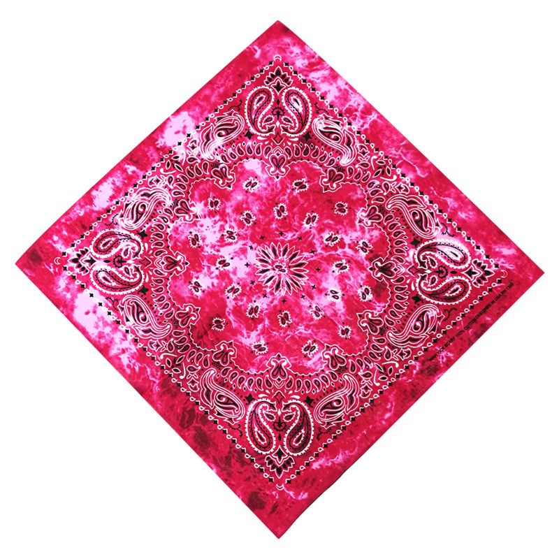 Khăn Vuông Bandana Cotton Nhuộm Màu Họa Tiết Hoa Phong Cách Hip Hop Unisex
