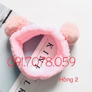 Băng đô cài tóc bông tròn mềm mịn