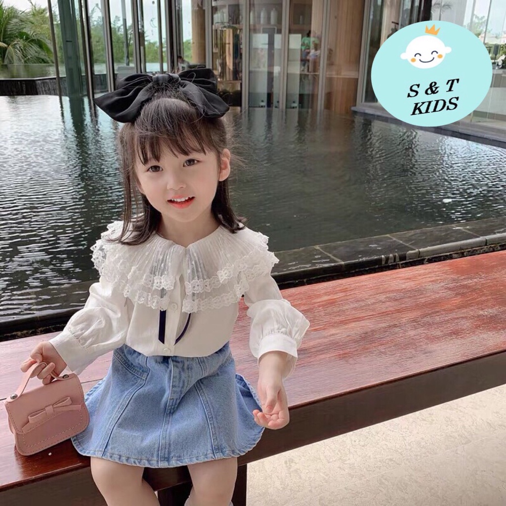 Set Áo Và Chân váy Jean Thời Trang Dịu Dàng Và Nữ Tính - N&D Kids