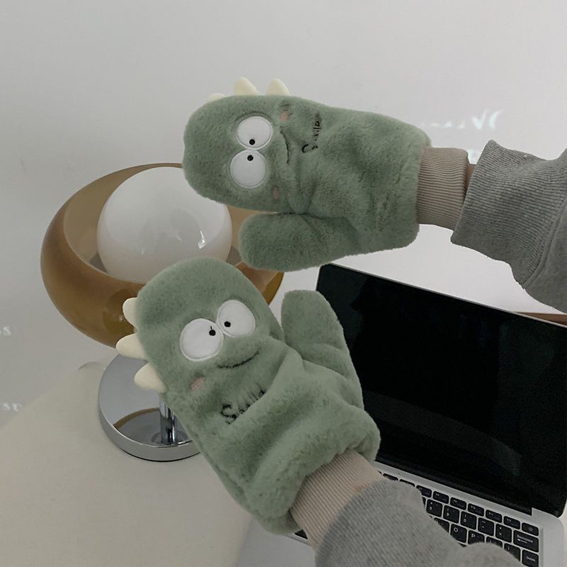 Găng Tay Lông Dày Giữ Ấm Mùa Đông Khi Lái Xe Cho Nữ Sinh